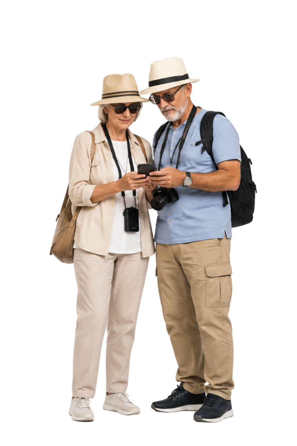 Senior couple browsing CityPacks on a phone