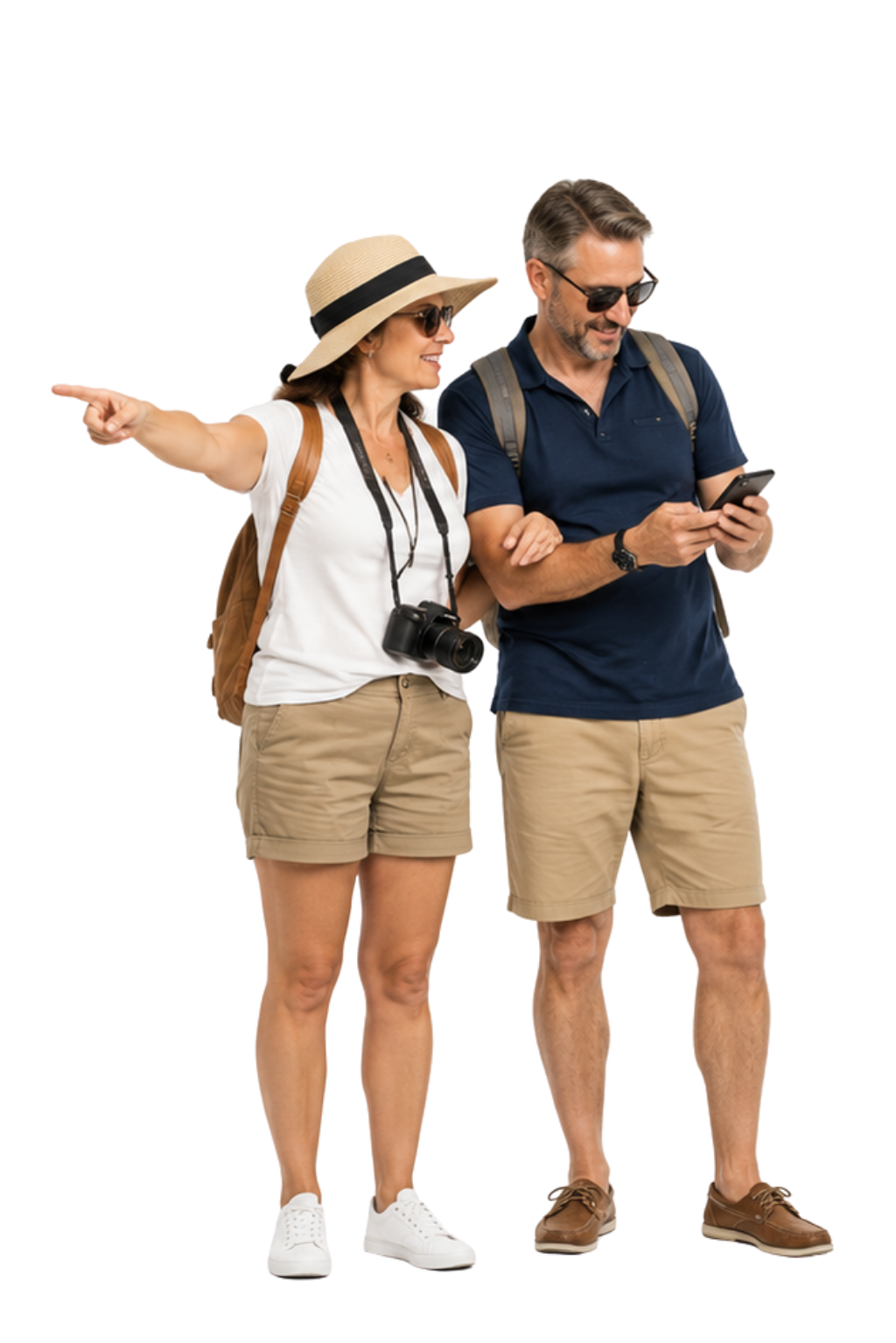 Couple exploring with the app